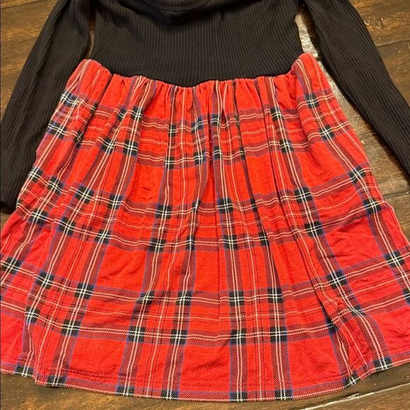 Little Sleepies Black and Red Plaid Kids Dress - Picture 3 of 4